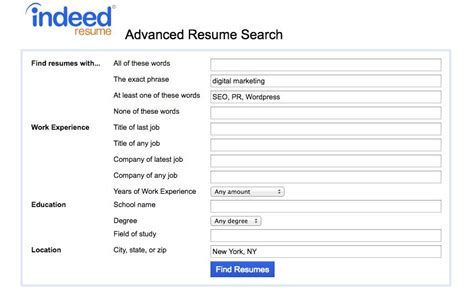 Resume database free search